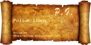 Poliak Ilona névjegykártya